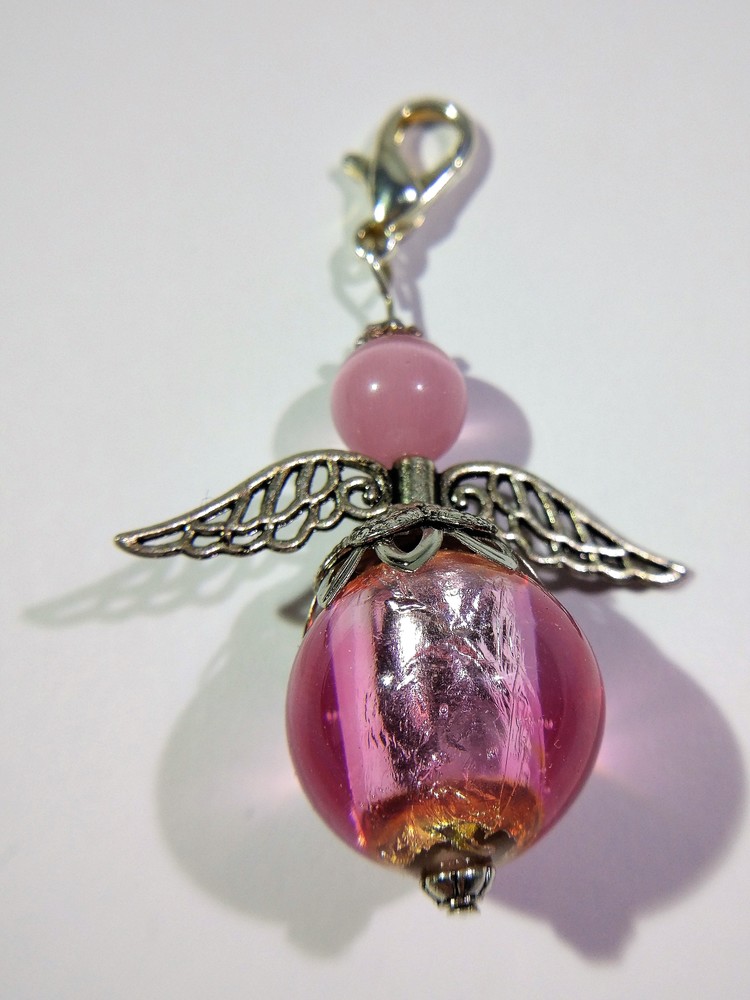 Engel aus Muranoglas rosa